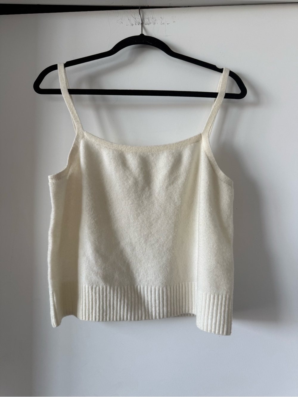 Abercrombie & Fitch Cream Knit Spaghetti Strap merino wool blend Cami/Tank Top